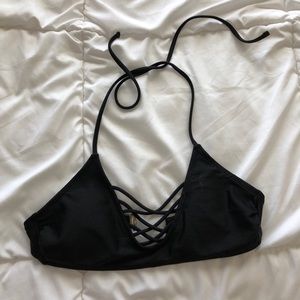 Black criss cross bikini top